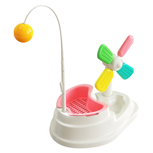 Cat Windmill Interactive Toy with Grass Box