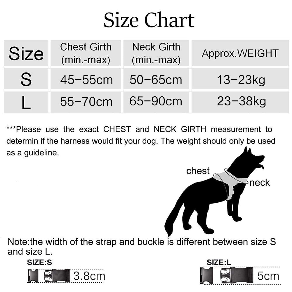 Military Tactical Dog Harness Patrol K9 Working Pet